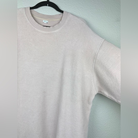 AERIE Women's Medium Oversized Ribbed Knit Textured Pullover Sweater Pale Pink - Picture 6 of 14